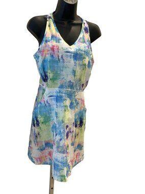Fila Womens  tennis active Multicolor Watercolor Print Racerback Dress M